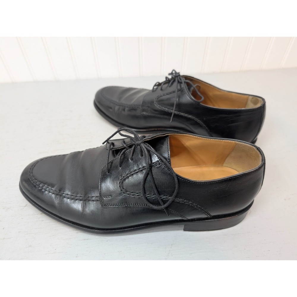 Johnston & Murphy Oxford Dress Shoes Men's Size 9.5M Leather Lace Up Black India - Picture 4 of 8